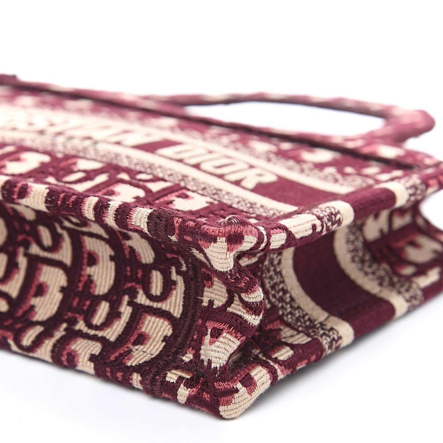 Oblique Mini Book Tote Burgundy Multicolor