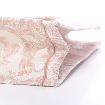Christian Dior Canvas Embroidered Medium Dioriviera Toile De Jouy Book Tote Rose 9 of 9