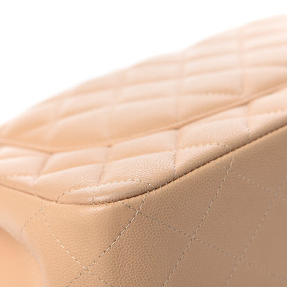 Chanel Caviar Quilted Jumbo Double Flap Light Beige 10 of 19