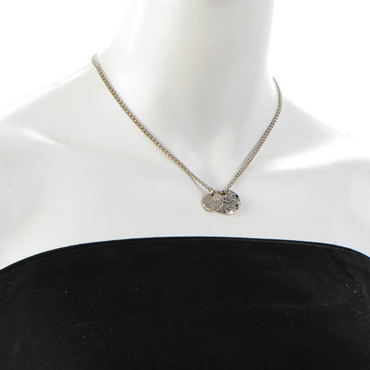 Chanel Crystal CC Pendant Necklace Silver 2 of 9