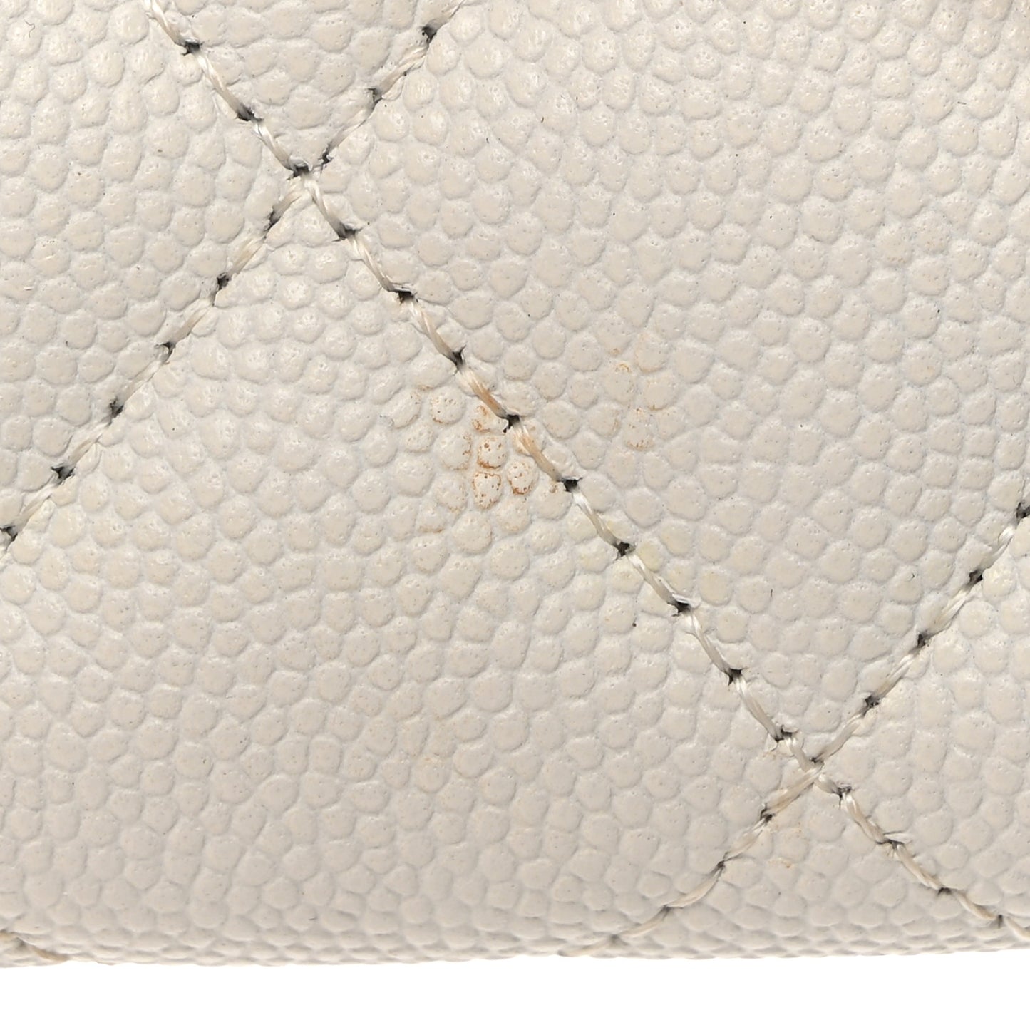 Caviar Quilted Large Flap Wallet White