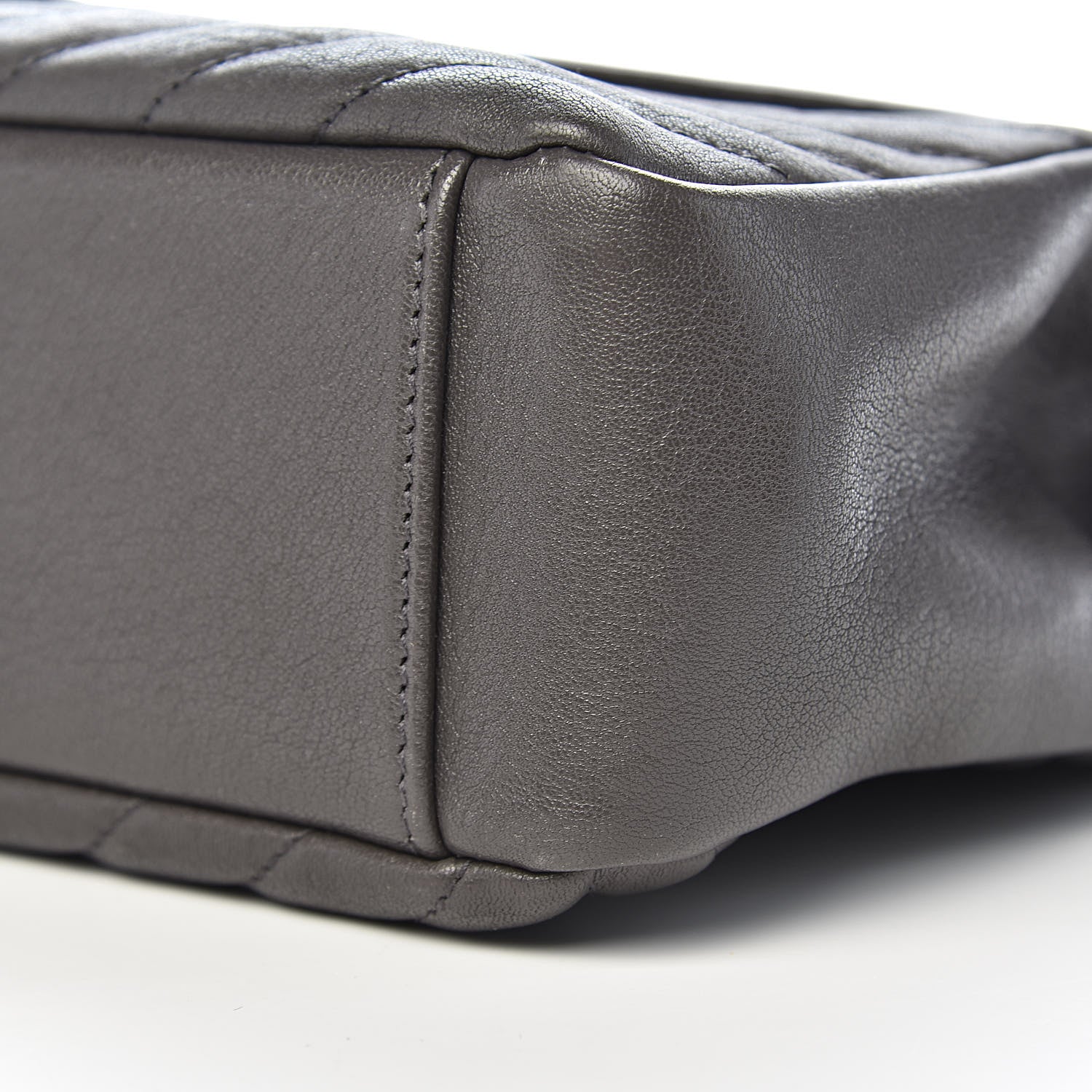 Saint Laurent Sheepskin Matelasse Chevron Monogram Large College Satchel Dark Anthracite 11 of 12