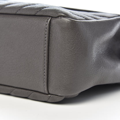 Saint Laurent Sheepskin Matelasse Chevron Monogram Large College Satchel Dark Anthracite 11 of 12