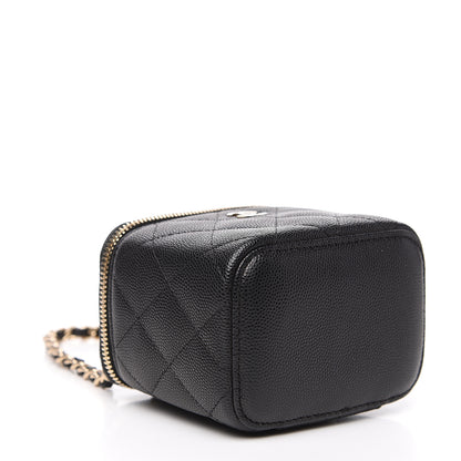 Chanel Caviar Quilted Mini Vanity Case With Chain Black 5 of 9