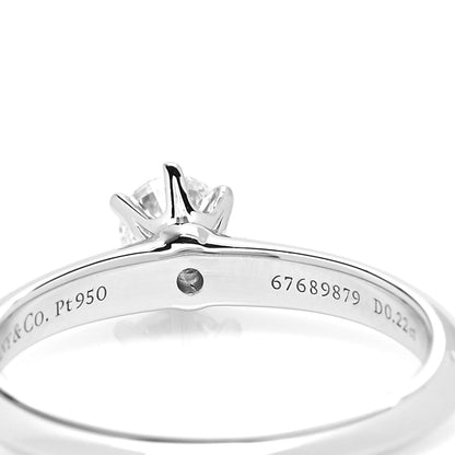 Tiffany Platinum Diamond .22ct Solitaire Engagement Ring 47 4 5 of 5