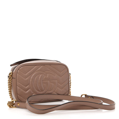 Gucci Calfskin Matelasse Mini GG Marmont Chain Shoulder Bag Porcelain Rose 3 of 13