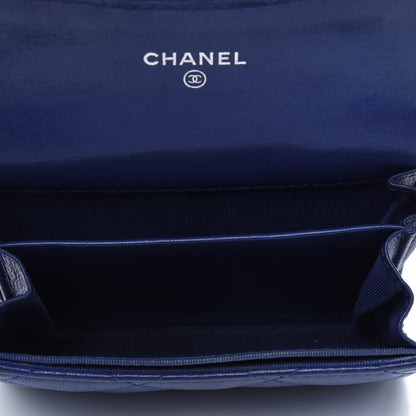 Chanel Lambskin Quilted Flap Card Holder Wallet Blue 3 of 4