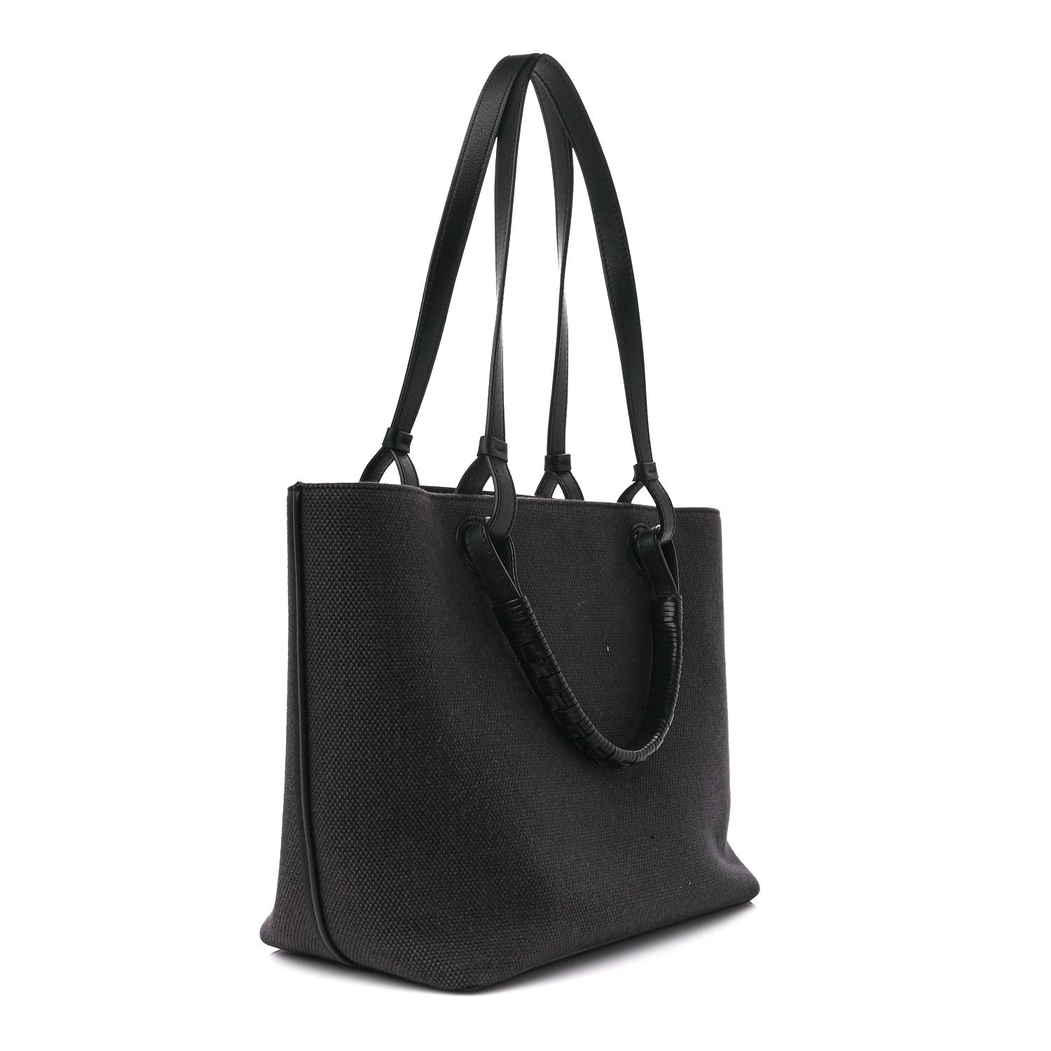 Loewe Canvas Calfskin Medium Anagram Tote Anthracite 3 of 10