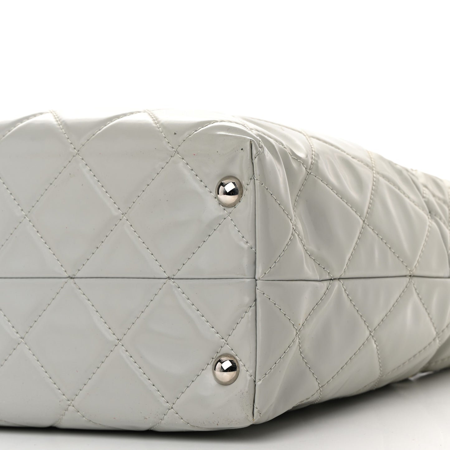 Vinyl Quilted Large In The Business Tote Light Grey