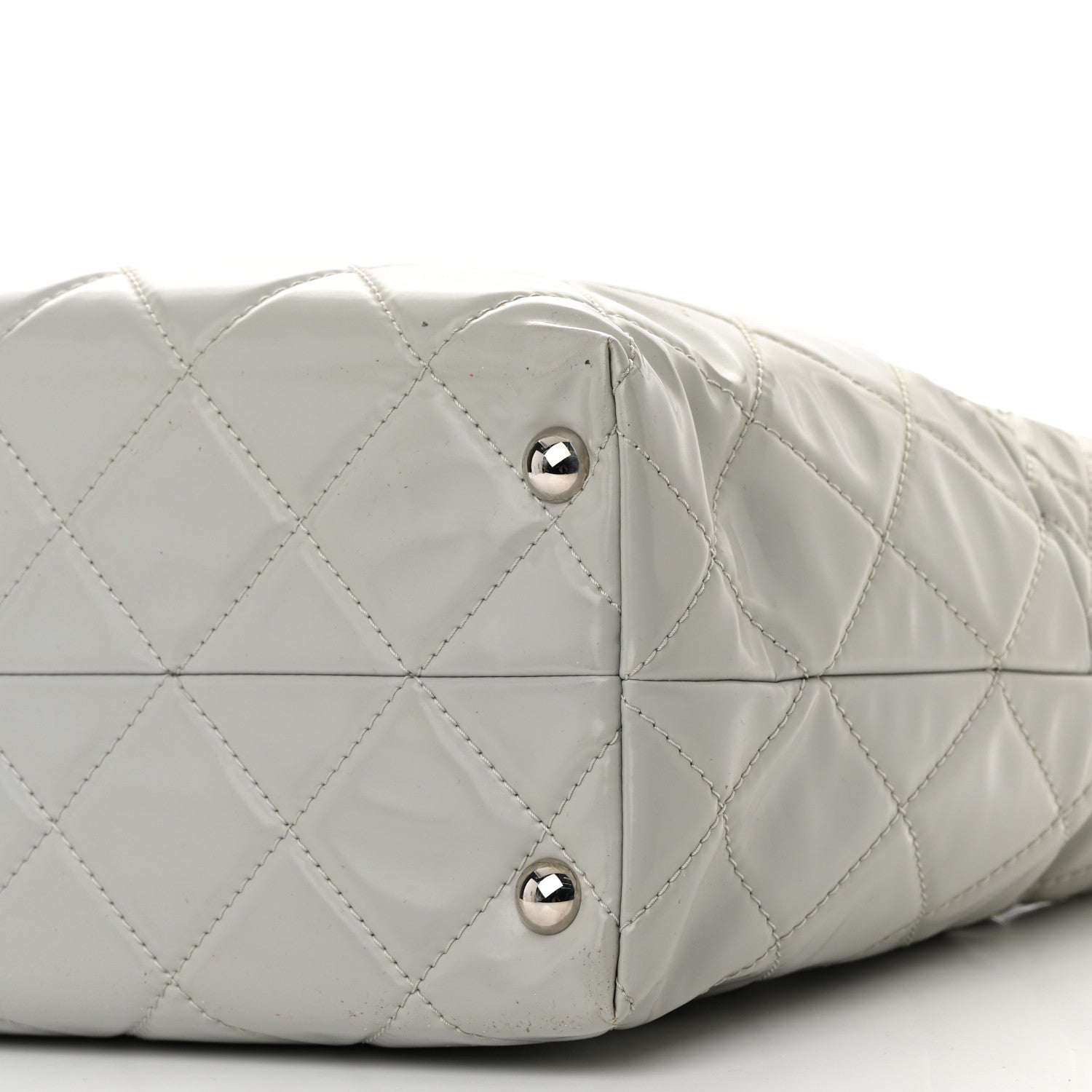 Chanel Vinyl Quilted Large In The Business Tote Light Grey 10 of 20