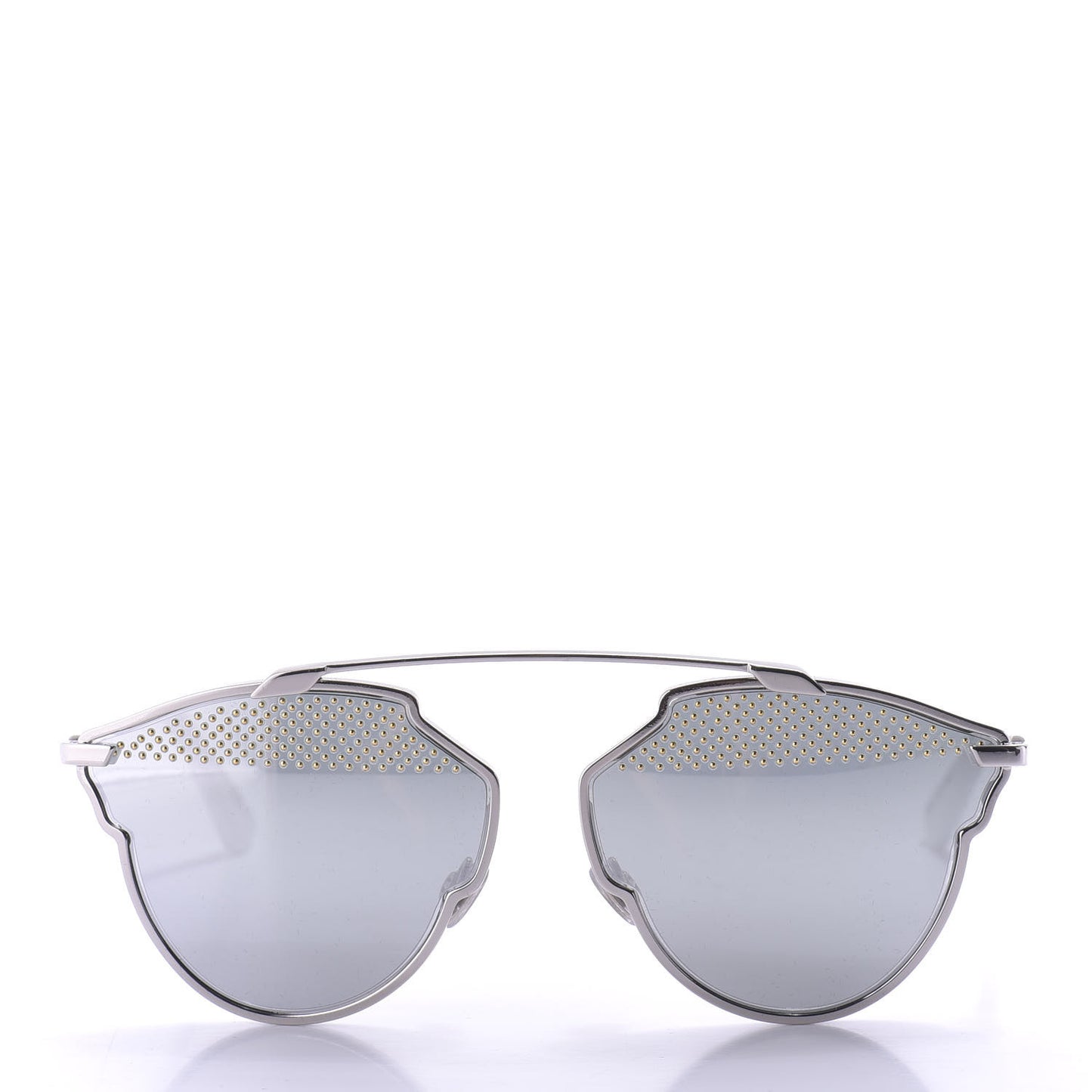 Studded So Real Sunglasses Silver White