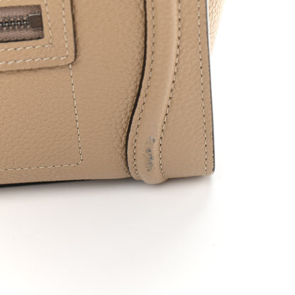 Celine Drummed Calfskin Nano Luggage Dune 9 of 12