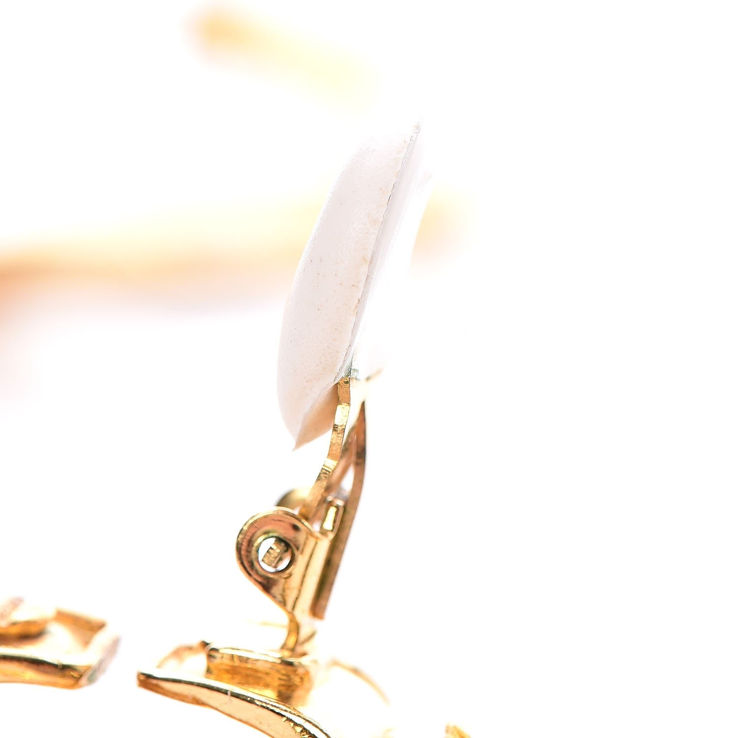 Chanel CC Large Drop Clip On Earrings Gold 7 of 10