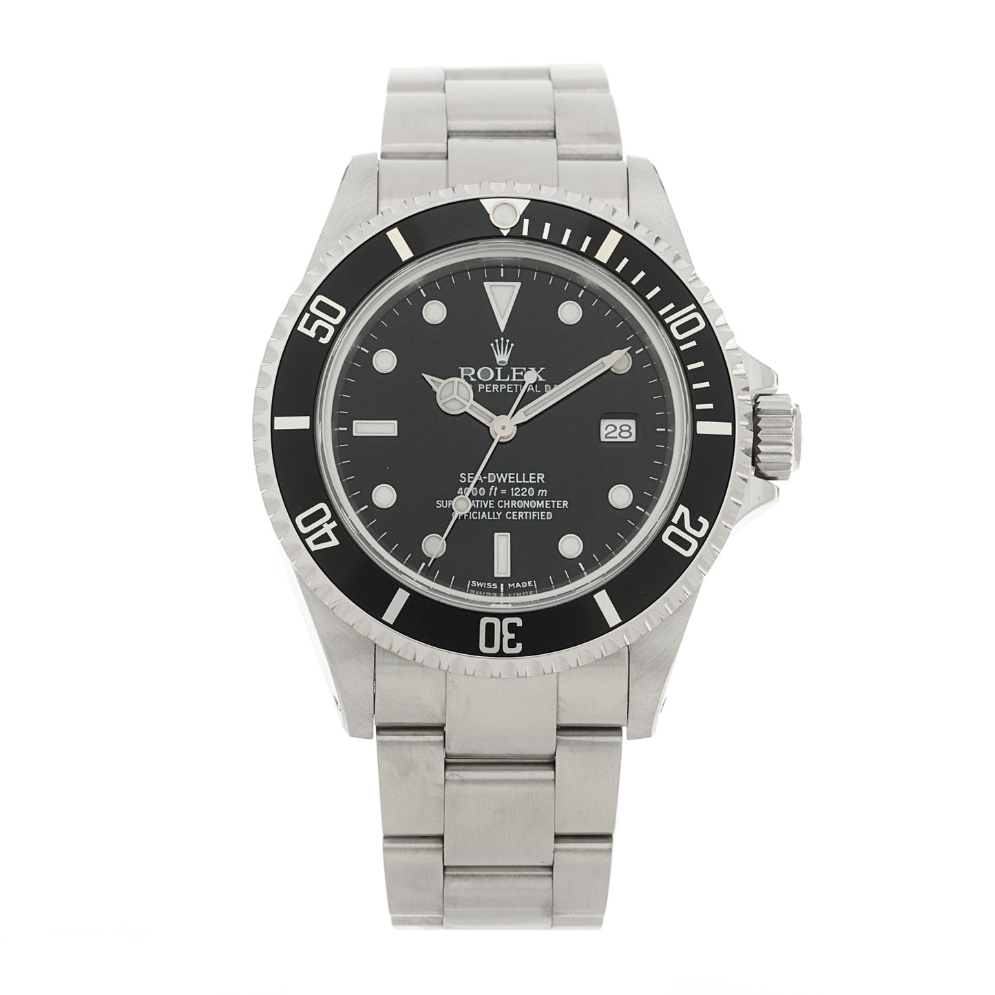 Stainless Steel 40mm Sea-Dweller Oyster Perpetual Watch Black 16600