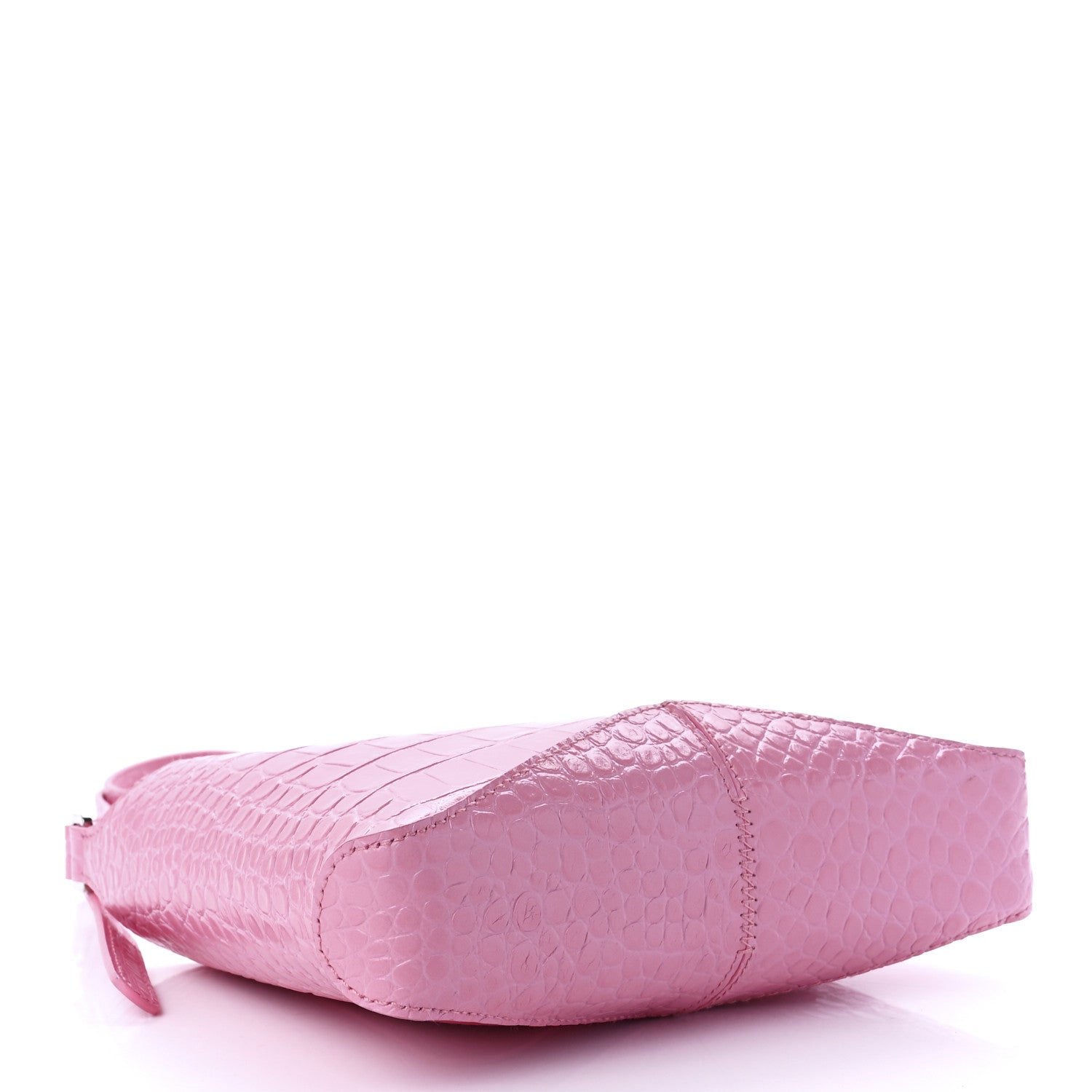 Balenciaga Shiny Super Supple Calfskin Crocodile Embossed Small XX Bag Sweet Pink 3 of 8