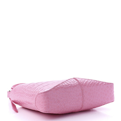 Balenciaga Shiny Super Supple Calfskin Crocodile Embossed Small XX Bag Sweet Pink 3 of 8