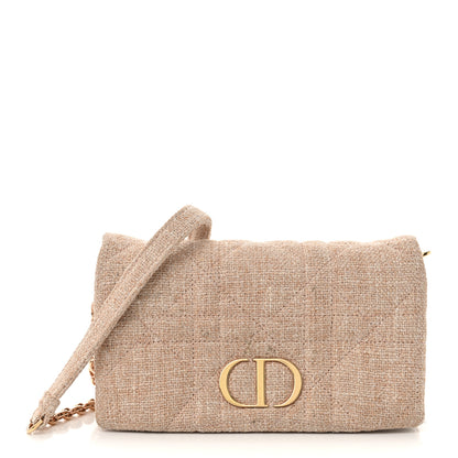 Christian Dior Linen Macrocannage Caro Bag Rose 1 of 11