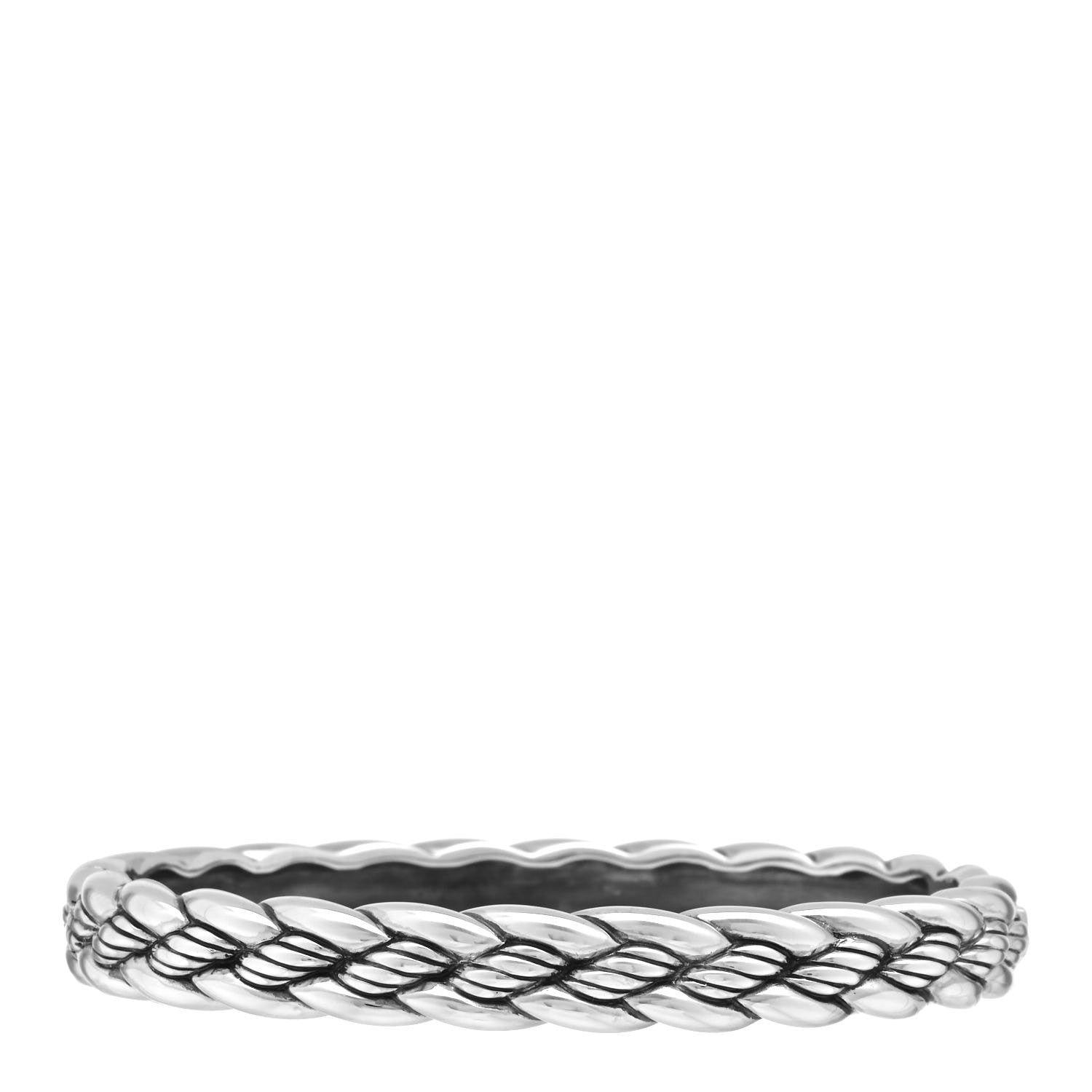 David Yurman Sterling Silver Woven Cable Hinge Bracelet 3 of 4