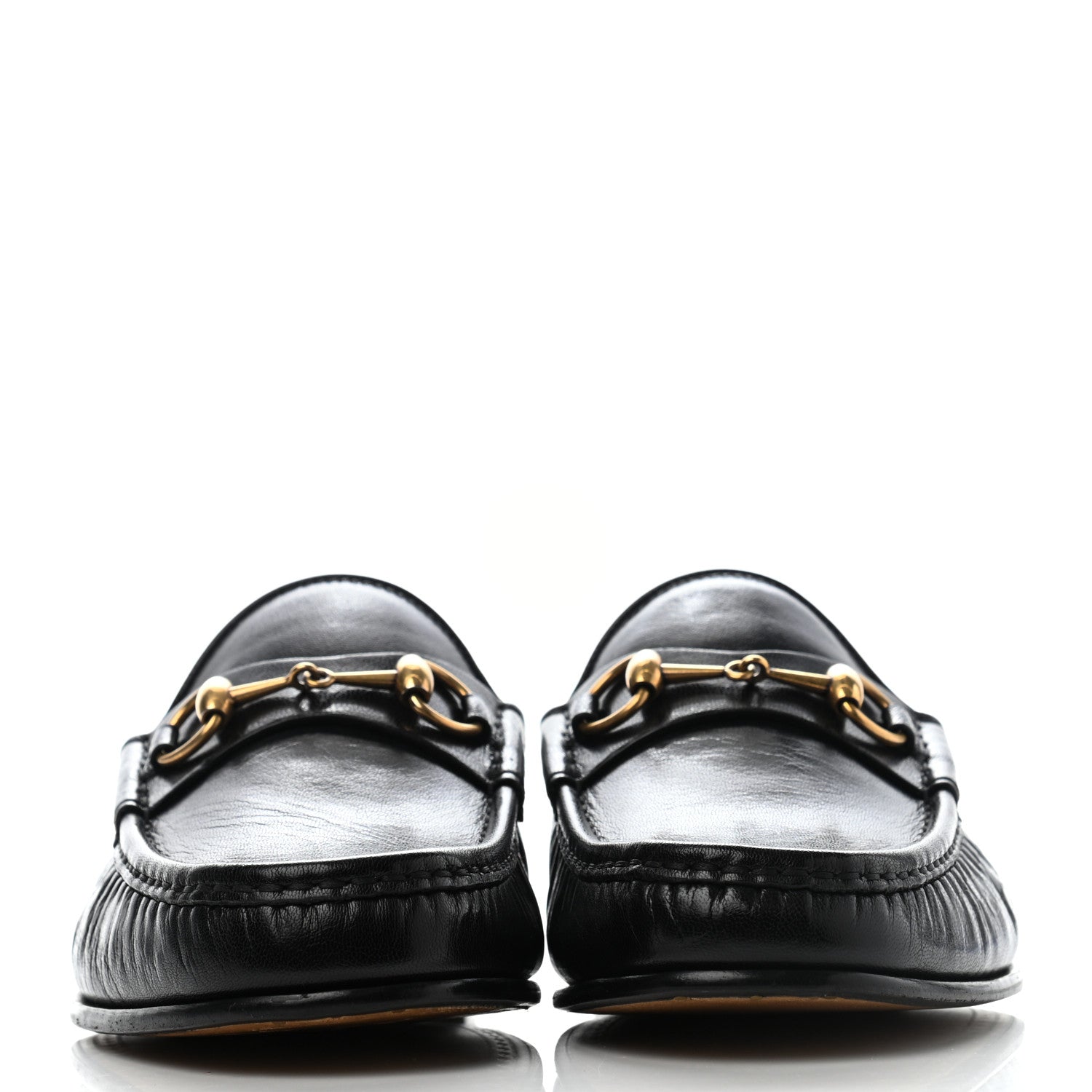 Gucci Goatskin Mens Horsebit Slippers 10 Black 2 of 8