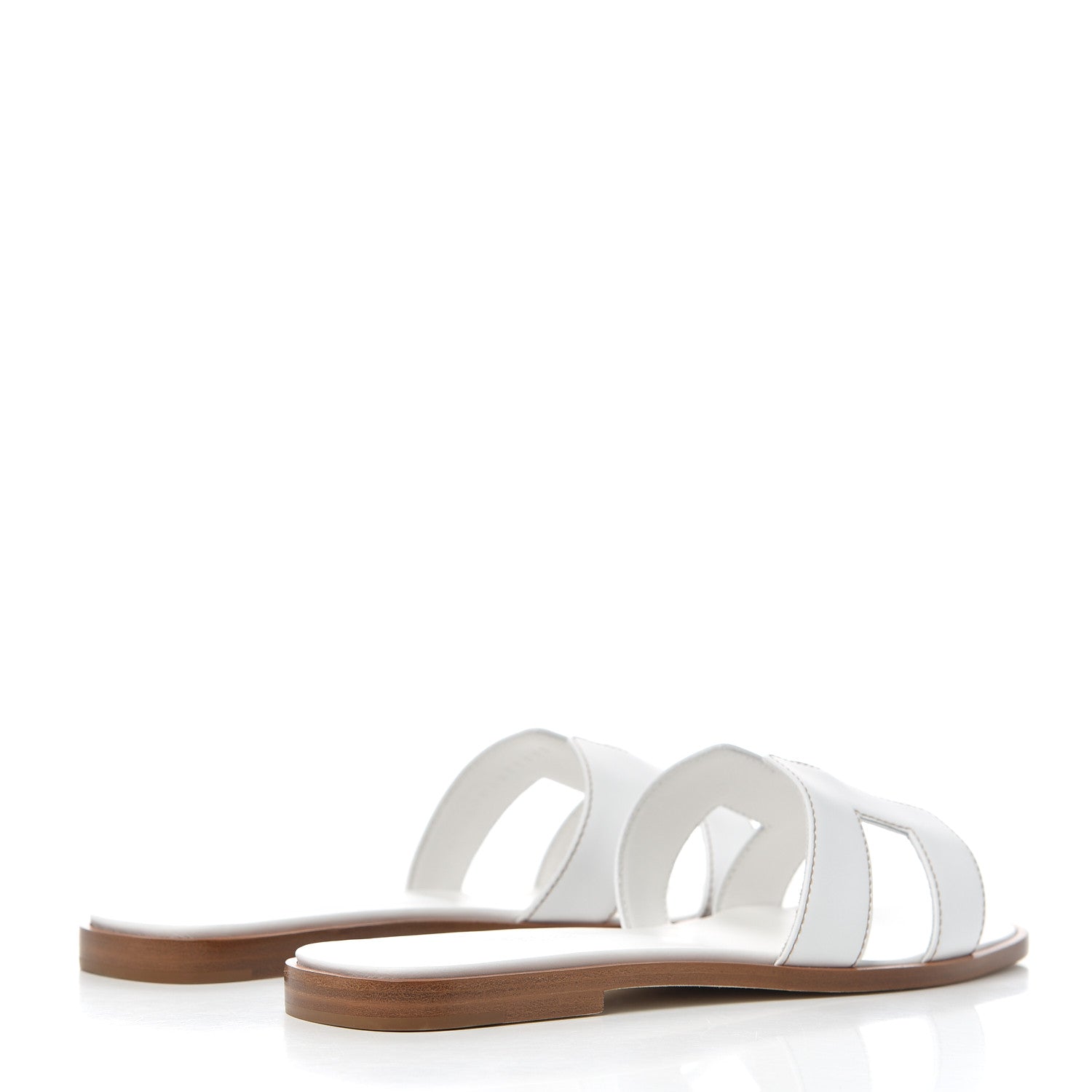 Hermes Box Calfskin Oran Sandals 38 White 4 of 10