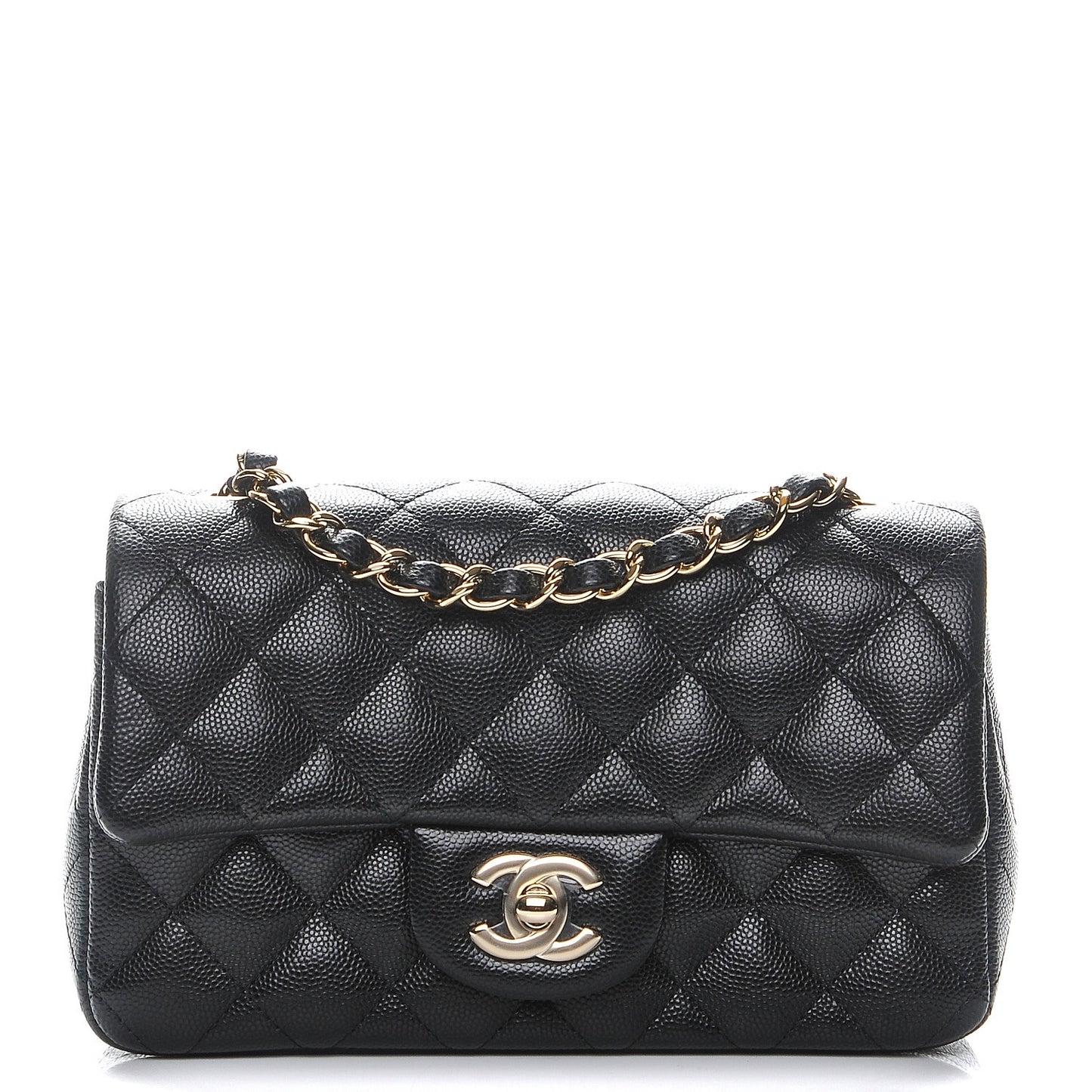 Caviar Quilted Mini Rectangular Flap Black