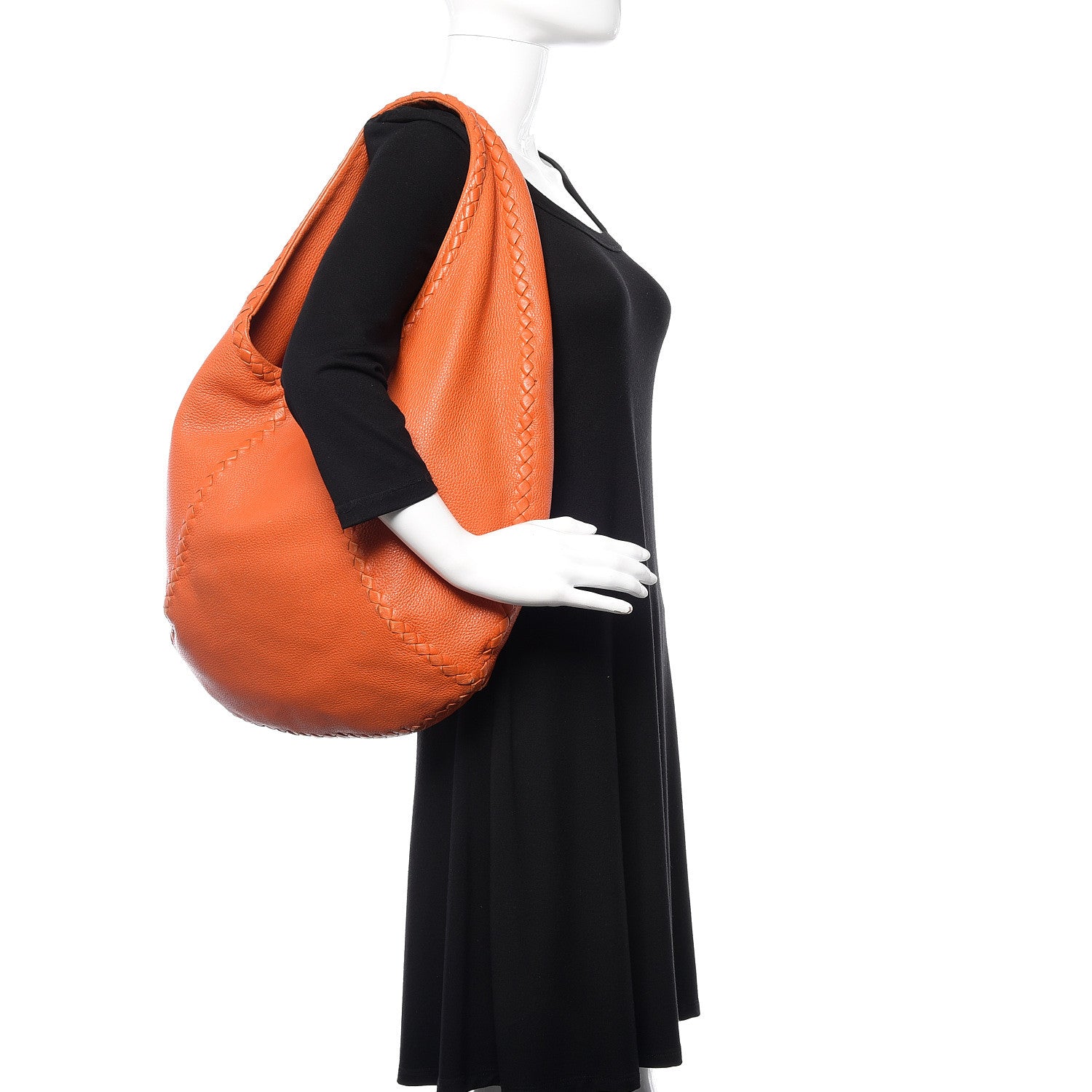 Bottega Veneta Cervo Deerskin Large Hobo Tangerine 2 of 19