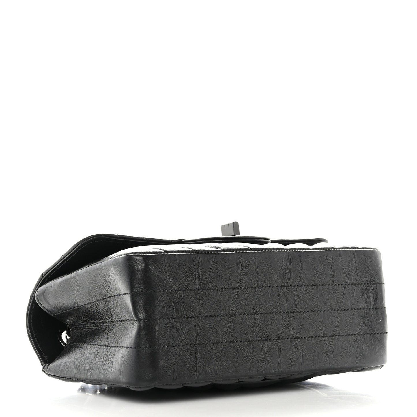 Aged Calfskin Chevron Quilted 2.55 Reissue Mini Flap So Black