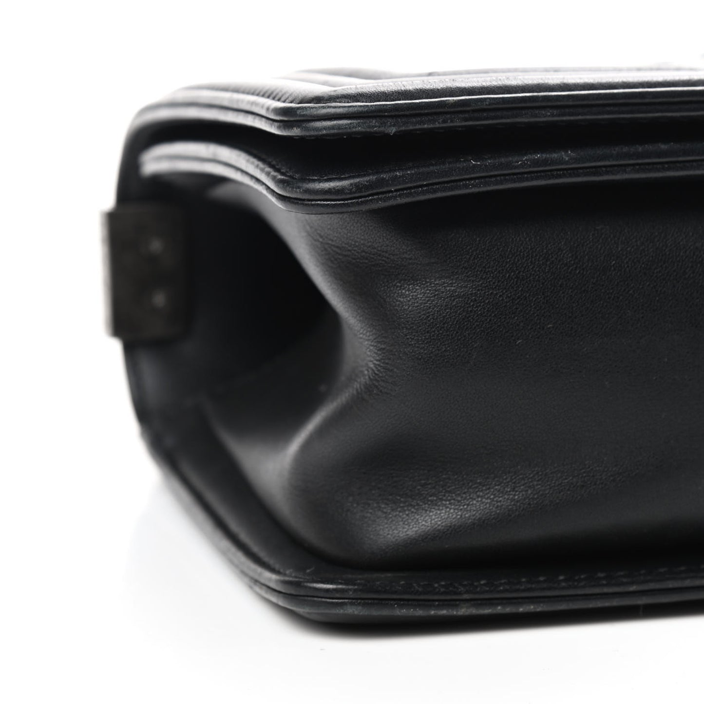 Lambskin Quilted Small Boy Flap Black