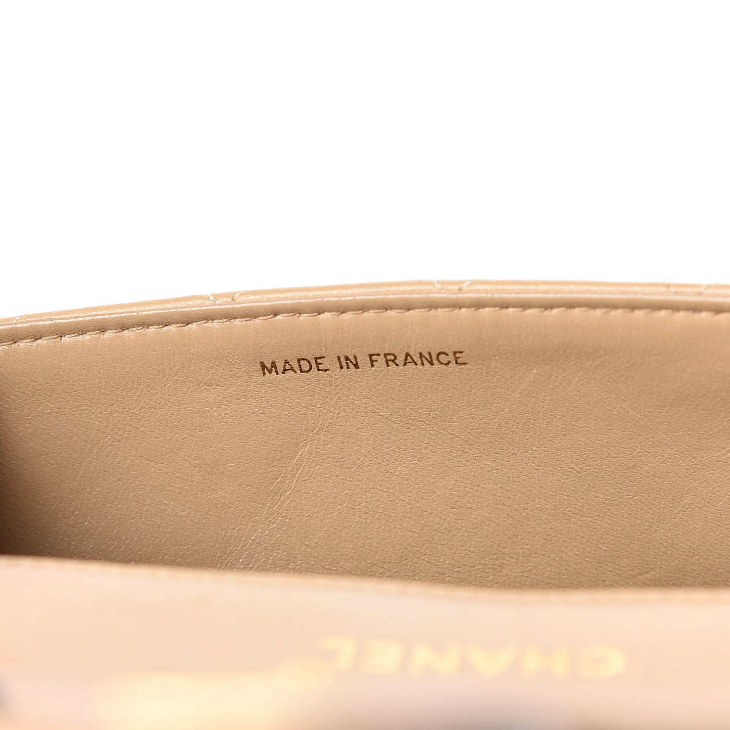 Lambskin Quilted Mini Square Flap Beige