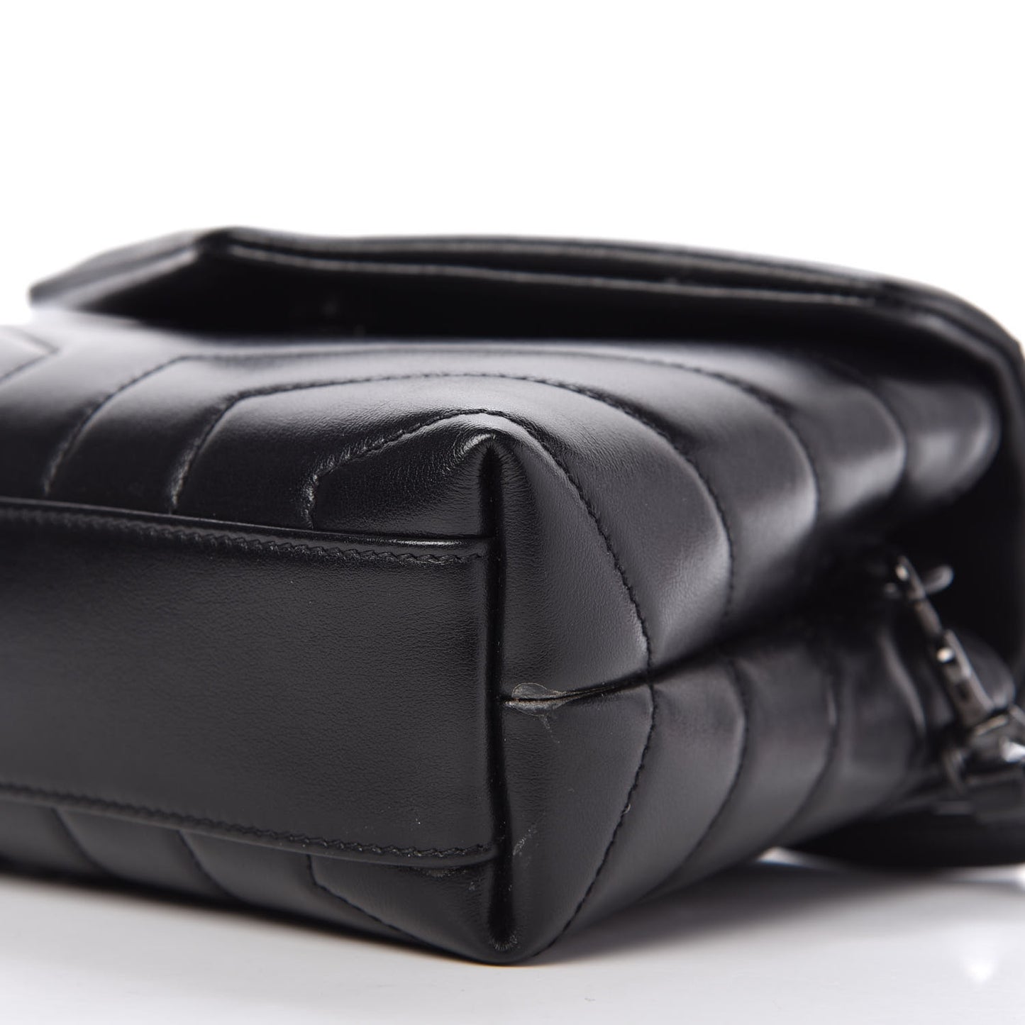 Calfskin Y Quilted Monogram Toy Loulou Crossbody Bag Black