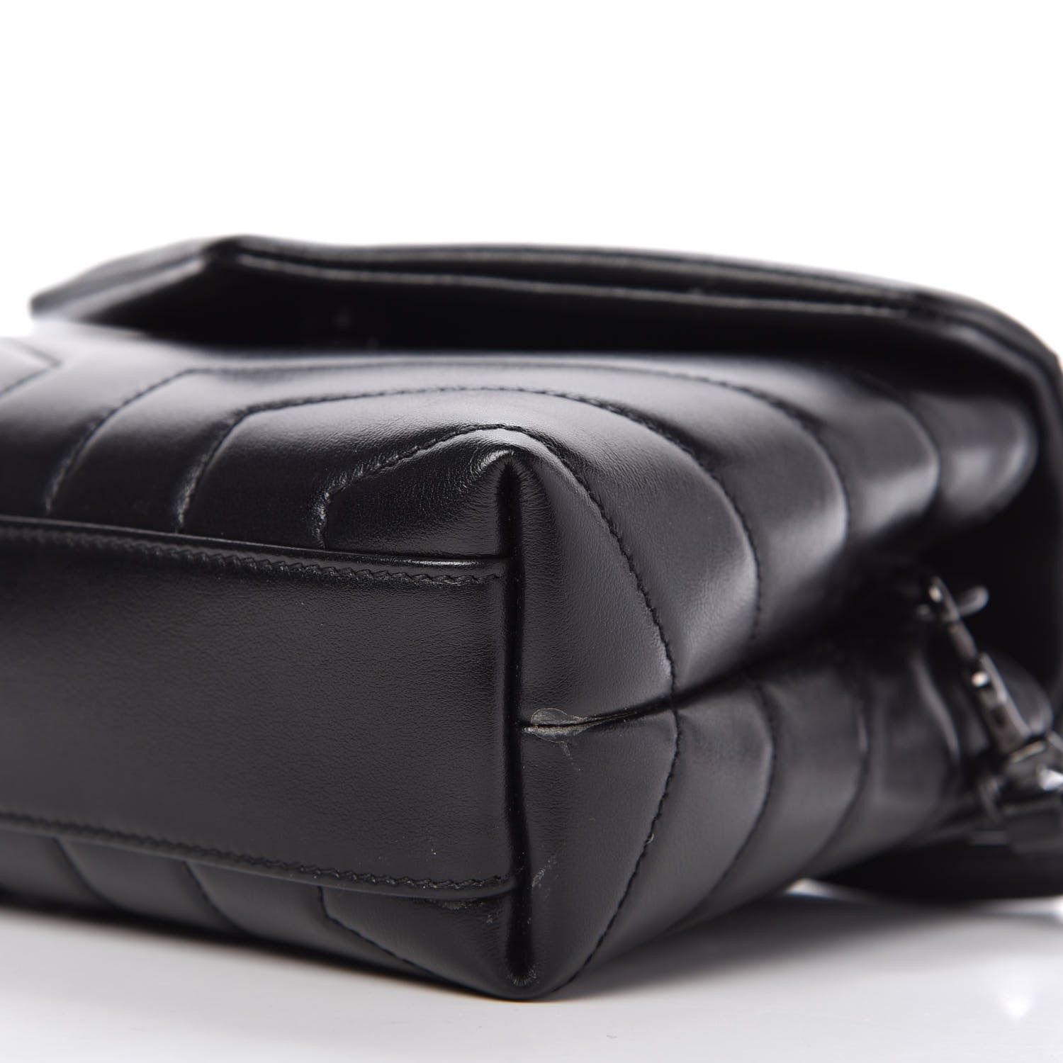 Saint Laurent Calfskin Y Quilted Monogram Toy Loulou Crossbody Bag Black 7 of 10