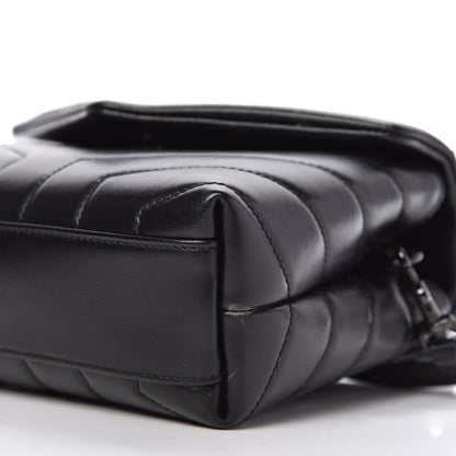 Saint Laurent Calfskin Y Quilted Monogram Toy Loulou Crossbody Bag Black 7 of 10