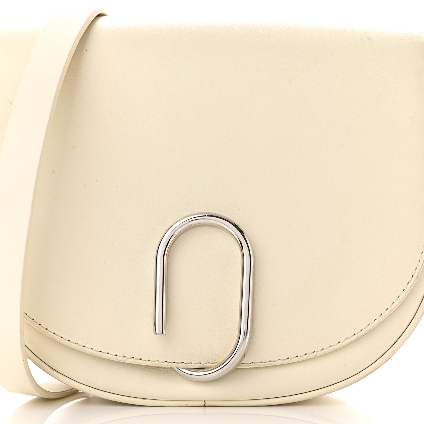 Calfskin Alix Saddle Crossbody Bag Off White