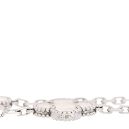 Van Cleef & Arpels 18K White Gold Mother of Pearl 5 Motifs Vintage Alhambra Bracelet 3 of 4