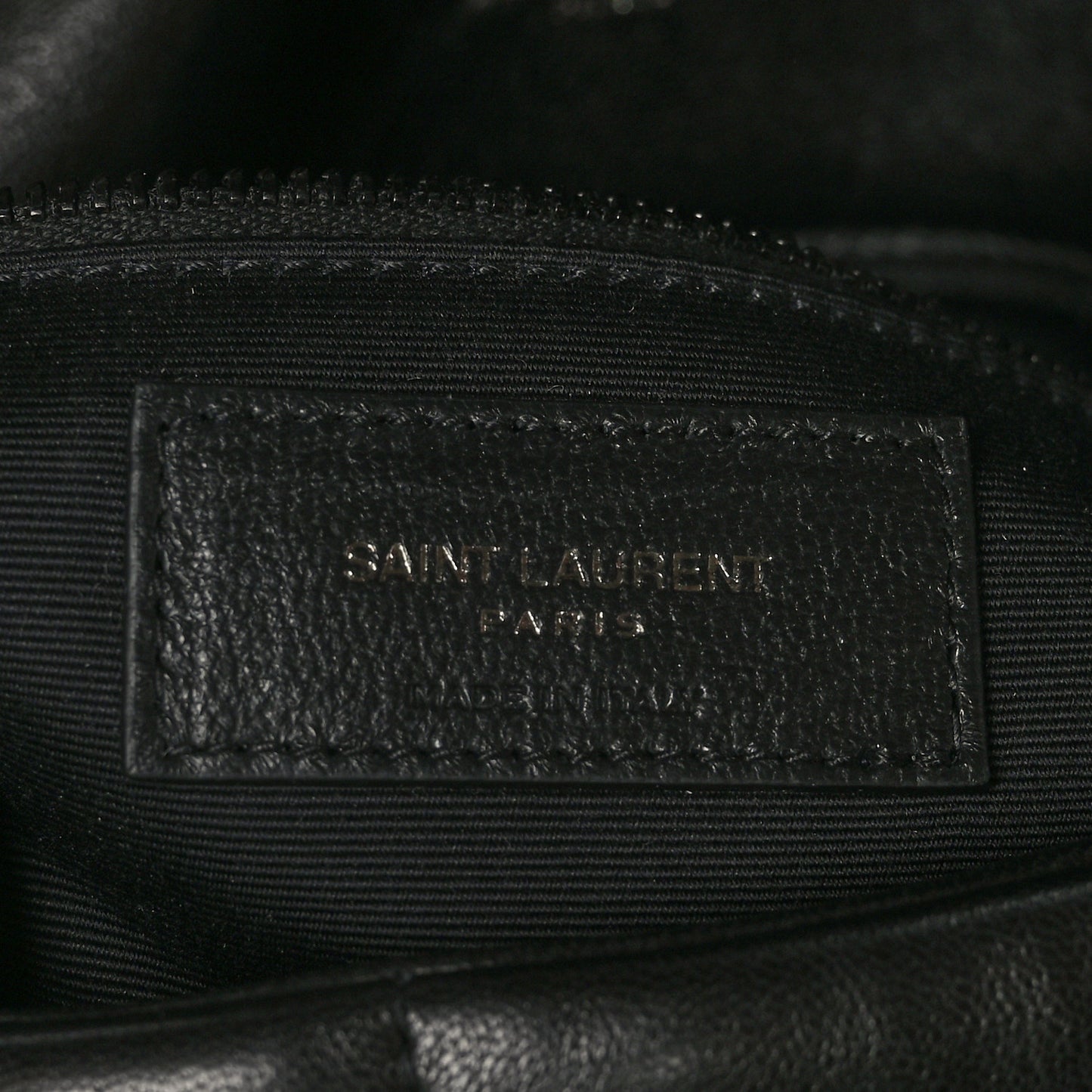 Lambskin Quilted Monogram Monochrome Medium Loulou Puffer Chain Satchel Black