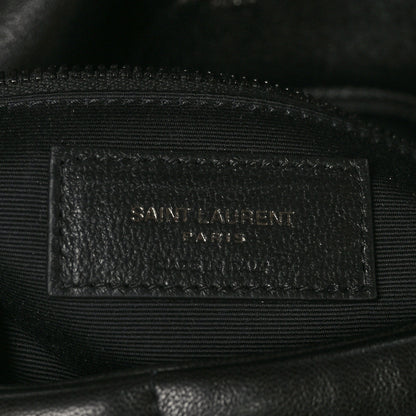 Saint Laurent Lambskin Quilted Monogram Monochrome Medium Loulou Puffer Chain Satchel Black 6 of 8