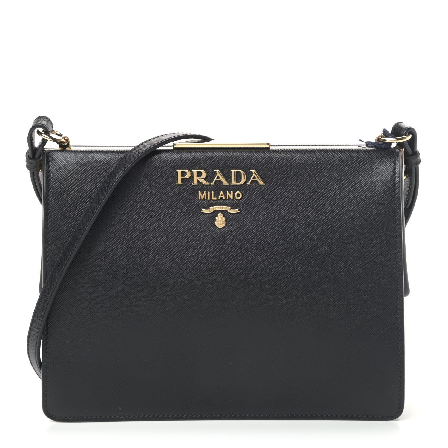 Prada Saffiano City Calfskin Light Frame Bag Black 1 of 4