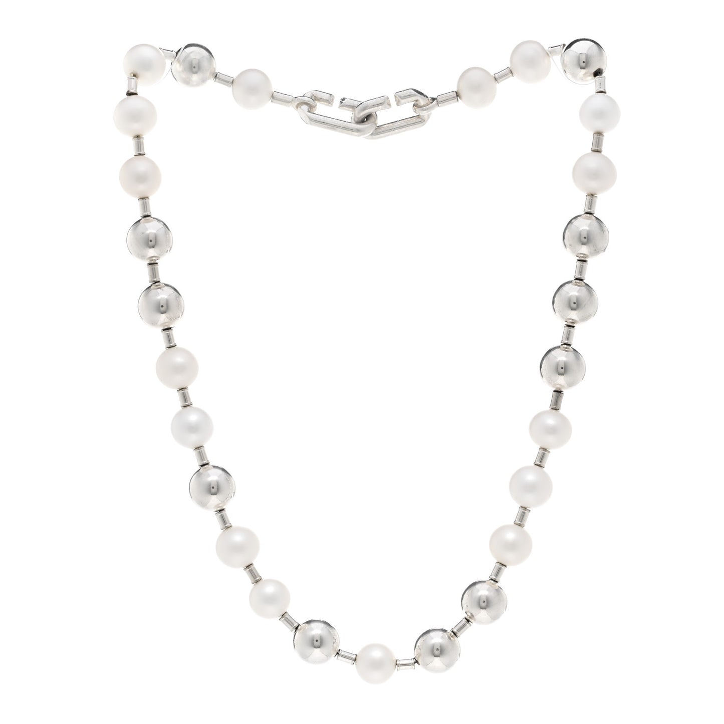 Sterling Silver Pearl Ball 9-10mm HardWear Necklace