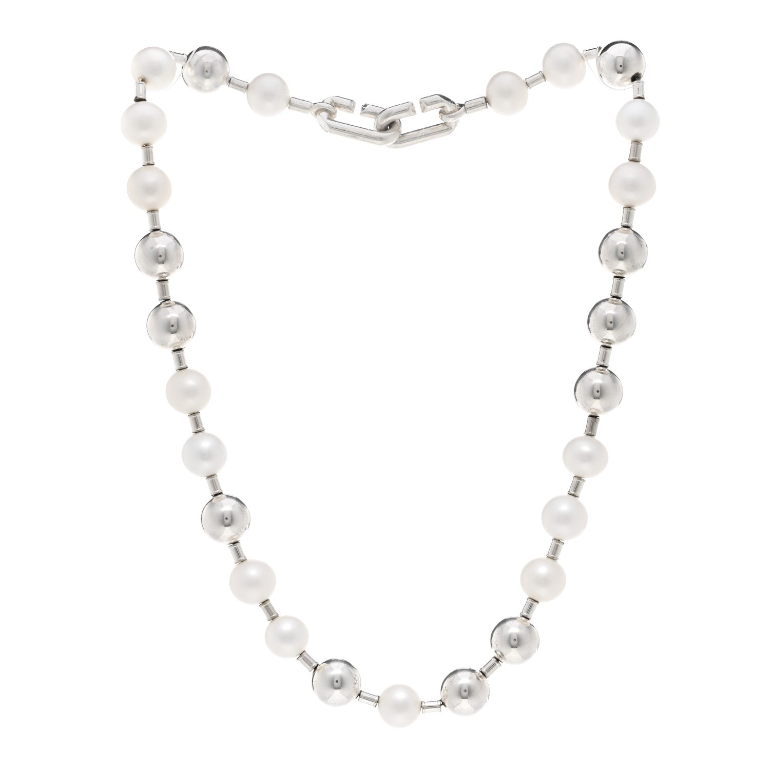 Tiffany Sterling Silver Pearl Ball 9-10mm HardWear Necklace 3 of 4