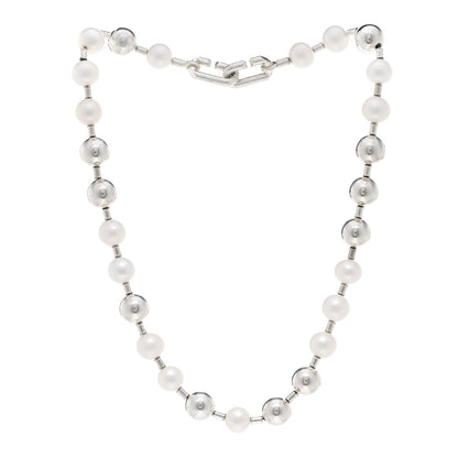 Tiffany Sterling Silver Pearl Ball 9-10mm HardWear Necklace 3 of 4