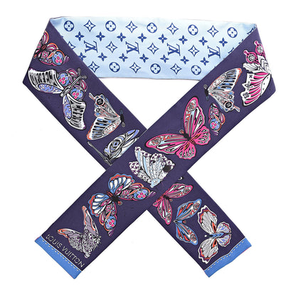 Louis Vuitton Silk Monogram World Of Love Bandeau Navy 1 of 4