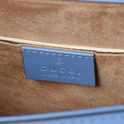 Gucci Vitello Fontanella Web Mini Sylvie Top Handle Bag Clear Sky Blue 9 of 11