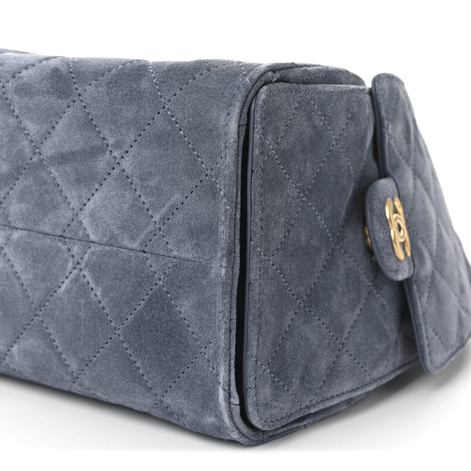 Chanel Suede Quilted Small Chanel 25 Handbag Blue 10 of 11