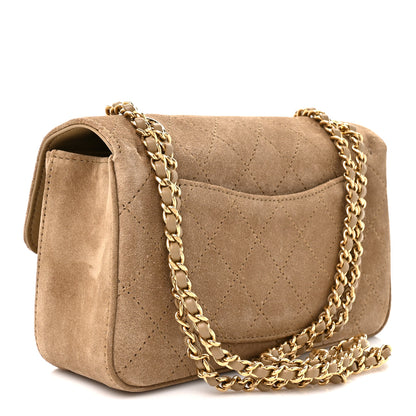 Chanel Suede Calfskin Mini Souplissimo Flap Dark Beige 2 of 9