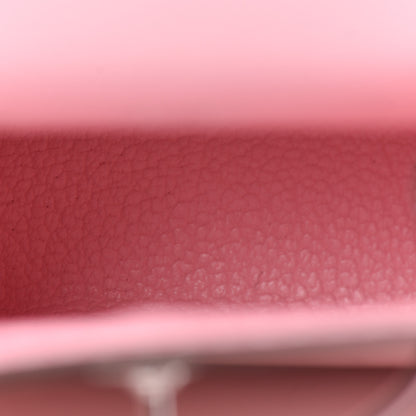 Hermes Tadelakt Mini Kelly Twilly Bag Charm Rose Sakura 3 of 5