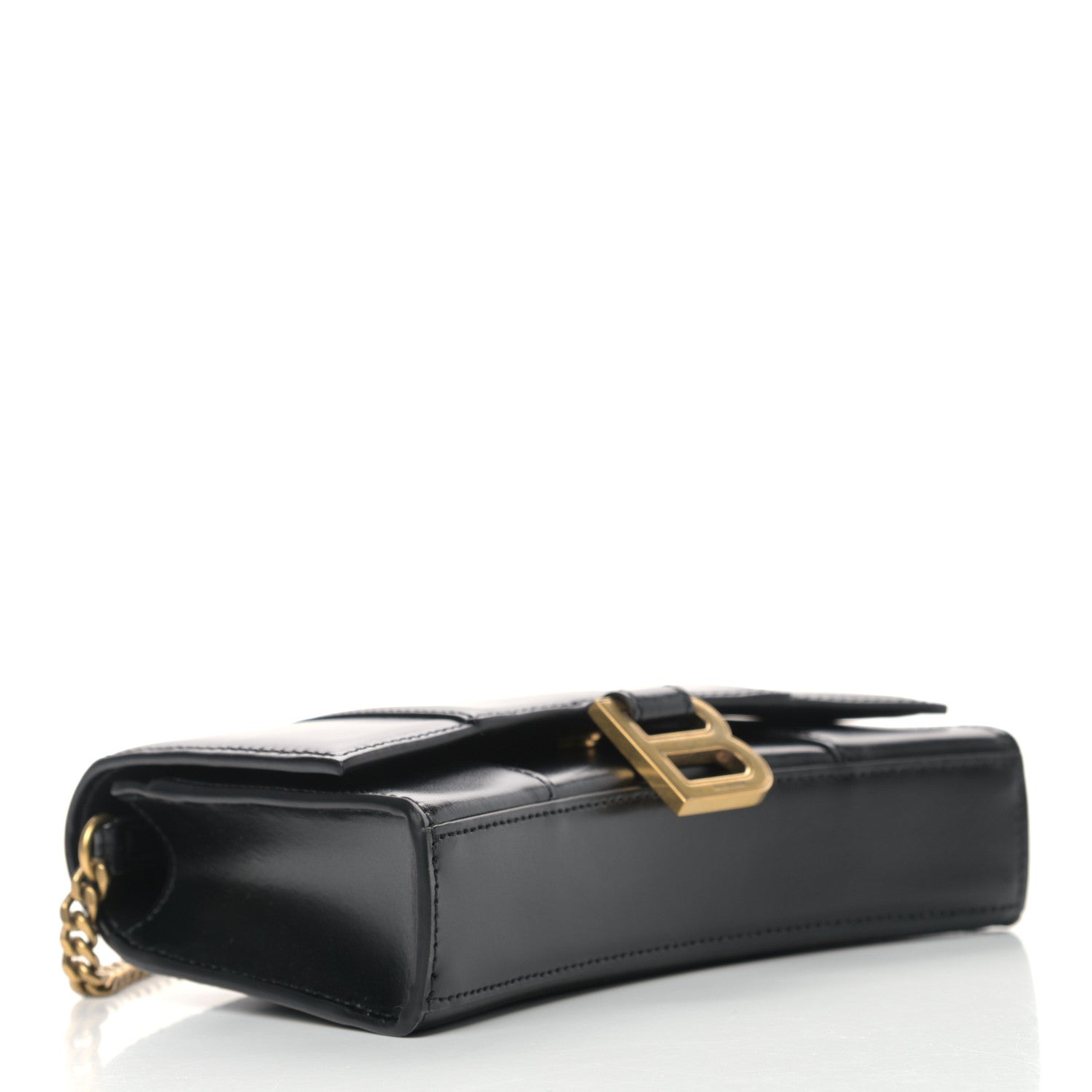 Balenciaga Shiny Box Calfskin Hourglass Chain Bag Black 3 of 8