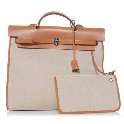 Hermes Toile Herbag Zip MM Natural 1 of 10