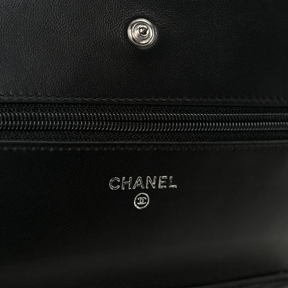 Chanel Lambskin Quilted Wallet On Chain WOC Black 6 of 11