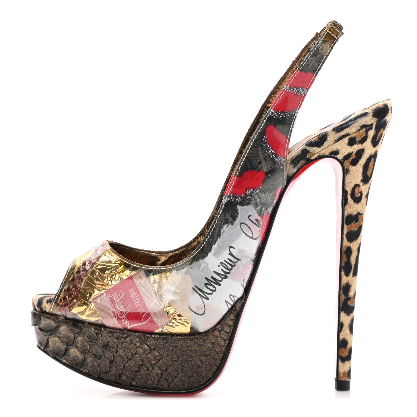 PVC Suede Winter Trash 150 Pumps 36 Leopard