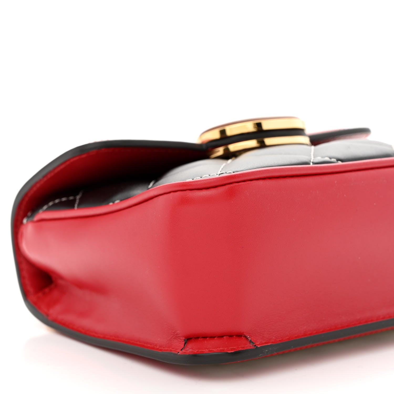 Gucci Calfskin Quilted Mini Deco Shoulder Bag Mystic White Red Black 9 of 11